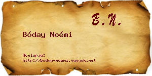 Bóday Noémi névjegykártya